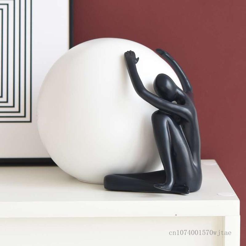 Creative Abstract Stereoscopic Figure Sculpture Resin Furnishings Vase Home Living Room Bedroom Study Art People Decoration, 1Pc