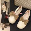 Sweet Bow Single Shoes Women's Spring New Low-heeled Women's Shoes Gentle Temperament Mary Jane Doudou Shoes