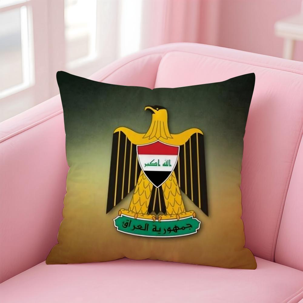 IIraqi Iraq National Flag Cushion Cover Linen Pillowcase Cover Soft Decor for Sofa Home Room