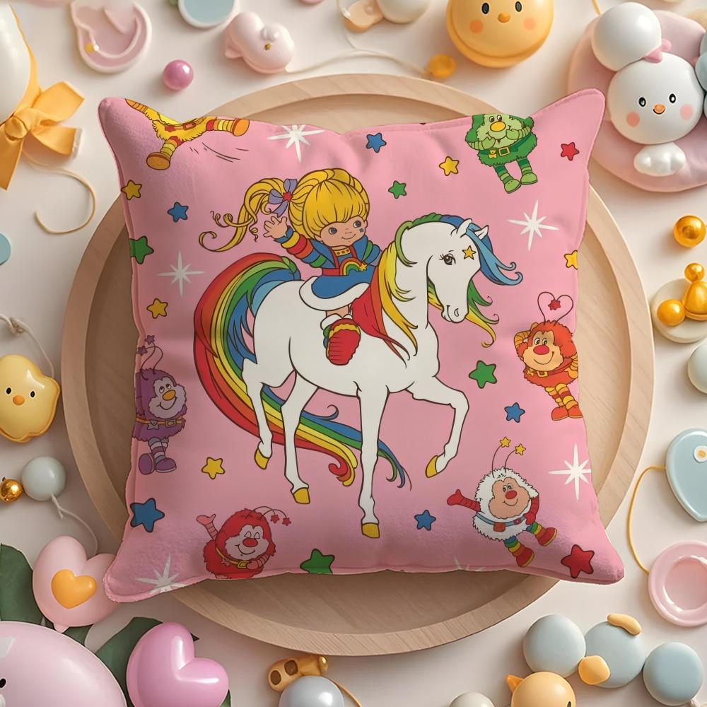 Cute RRainbows BBrite Pillow Case Soft Plush Fabric DoubleSided Printed Cushion Cover Warm Winter Sofa Pillow Case