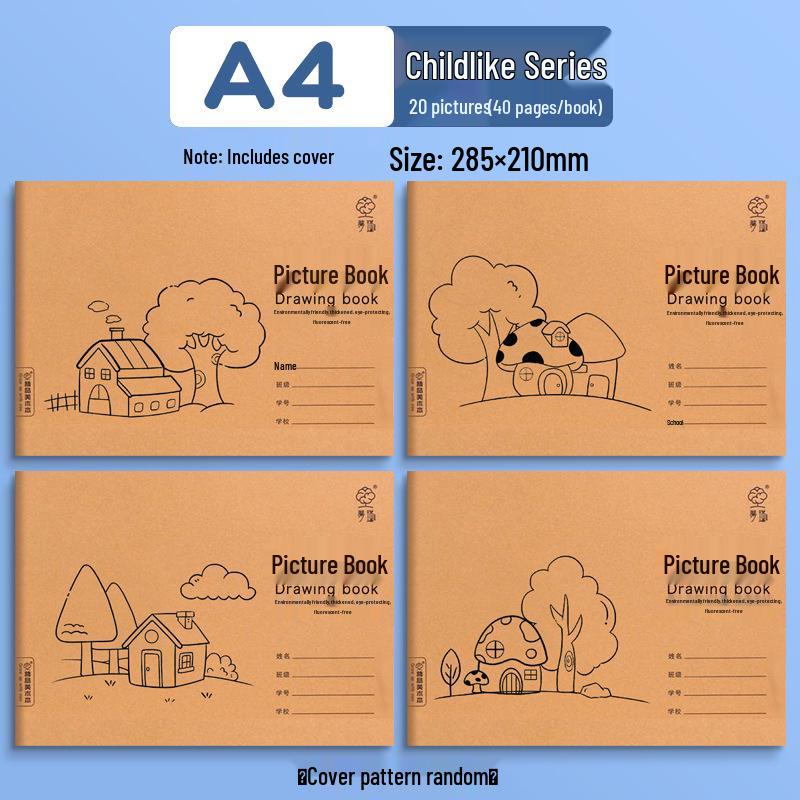 Mengjin Extra Thick A4 Sketchbook: Children's Blank Drawing & Doodle Book for Kindergarten & Primary Students