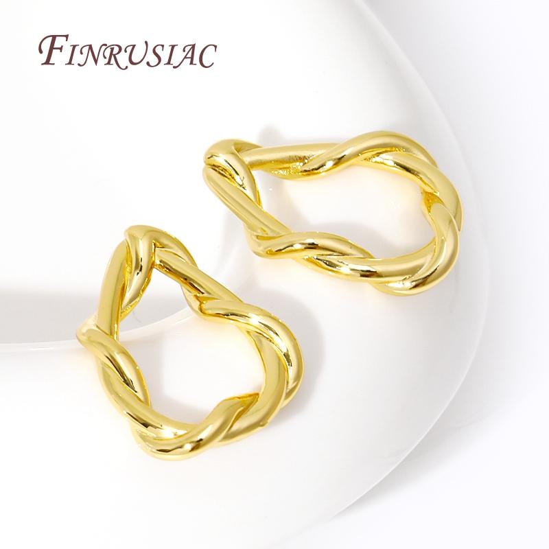 Simple Irregular Twist Closed Ring Connectors Charms 18K Gold Color DIY Earrings Bracelets Connecting Accessories Supplies