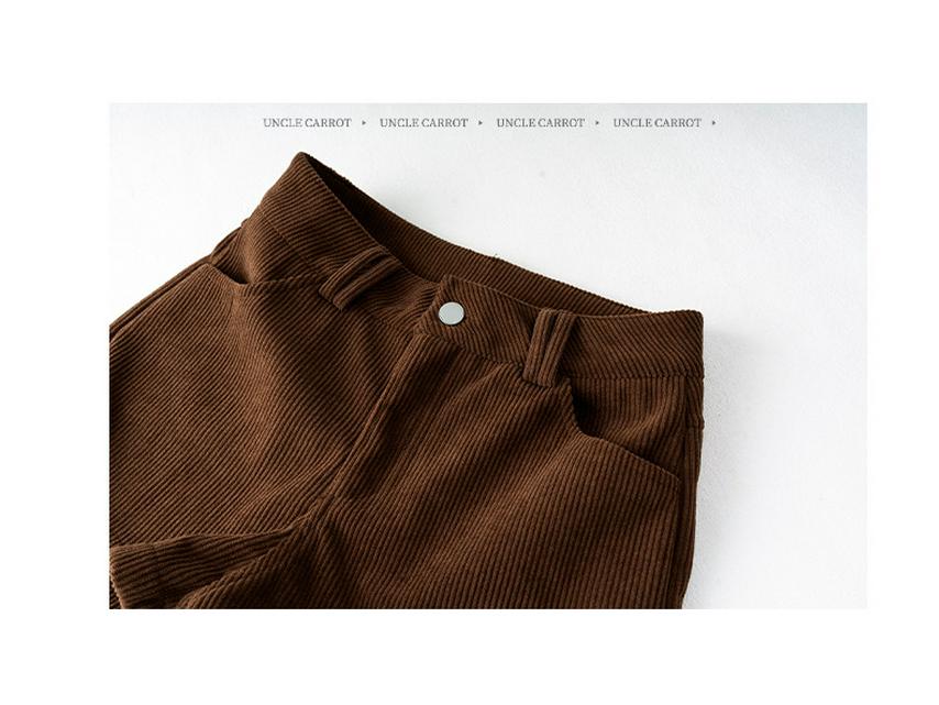 Unisex Spring Khaki Corduroy High-Waist Wide-Leg Shorts - Slimming Coffee Color, Single Button Closure