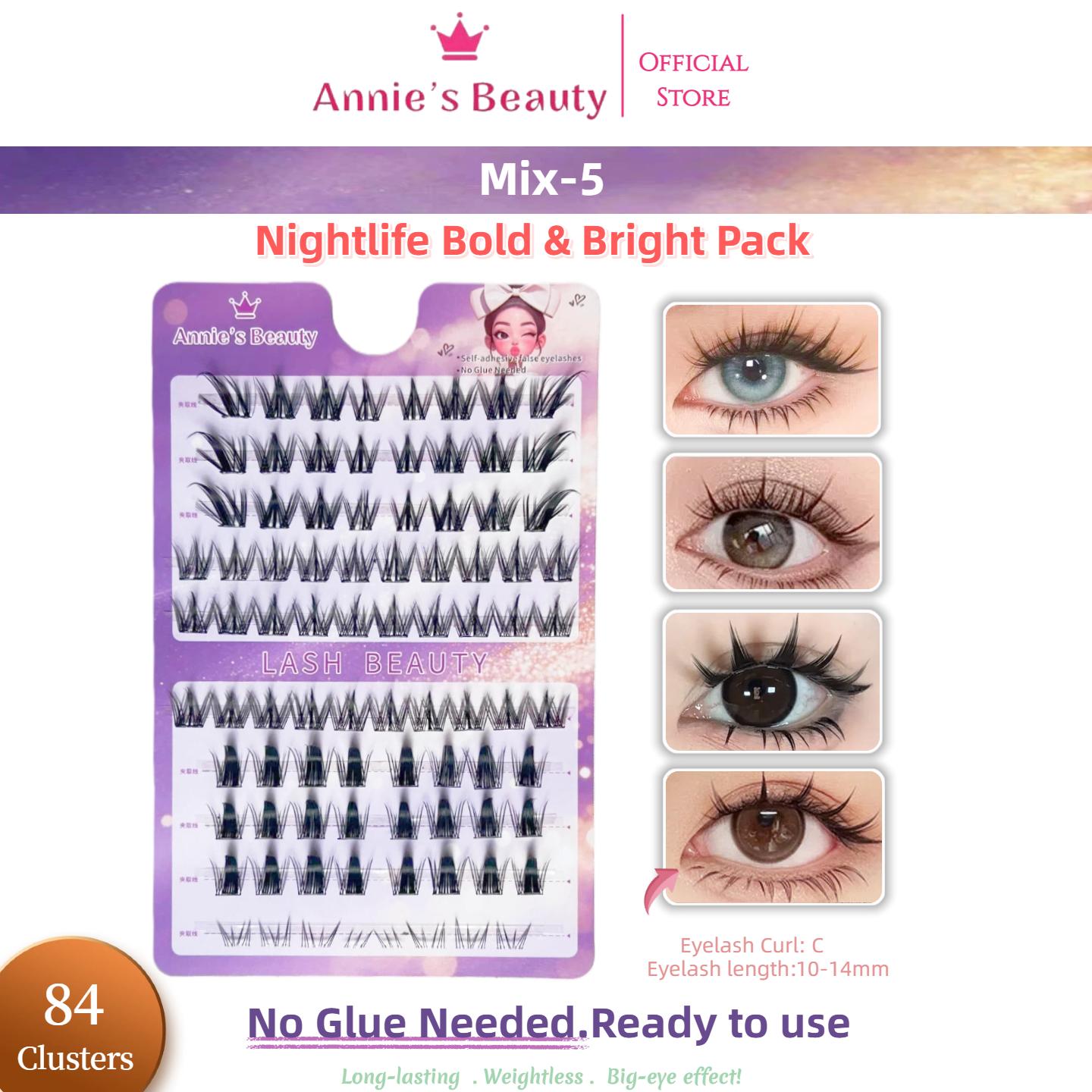 

100-240 Пучковые самоклеящиеся накладные ресницы, без клея, 11-16 мм, C+ изгиб, многоразовые, долговечные, водостойкие, ветроустойчивые, ленивые одинарные пучковые ресницы MIX-5