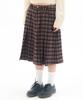 Ames Worldwide Check Pleats Midi Skirt Brown