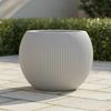 Imitation Ceramic Pot Vertical Stripe Texture Ribbed Floor Minimalist Design Striped Round