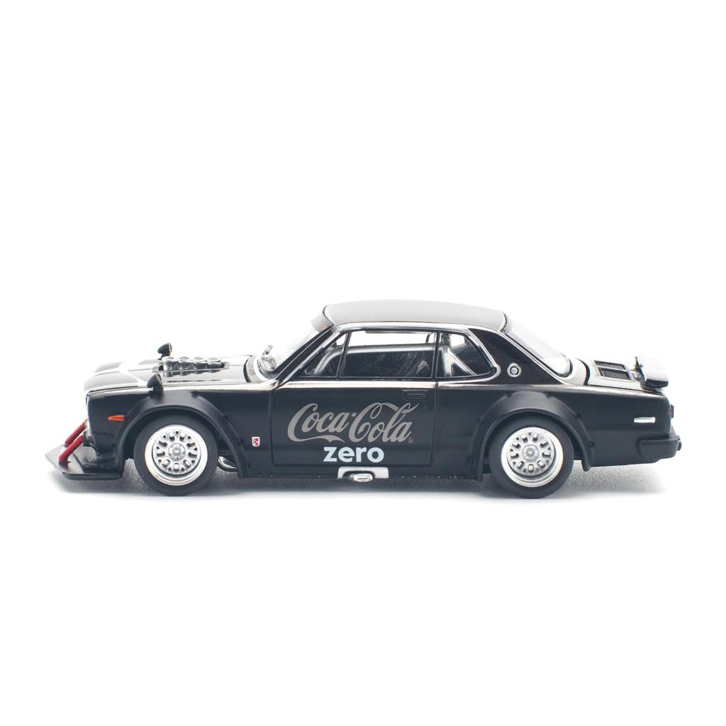 POP RACE x TINY SKYLINE V8 DRIFT COCA COLA BLACK finished product PR640144 1/64 GT-R (HAKOSUKA) CHROME?