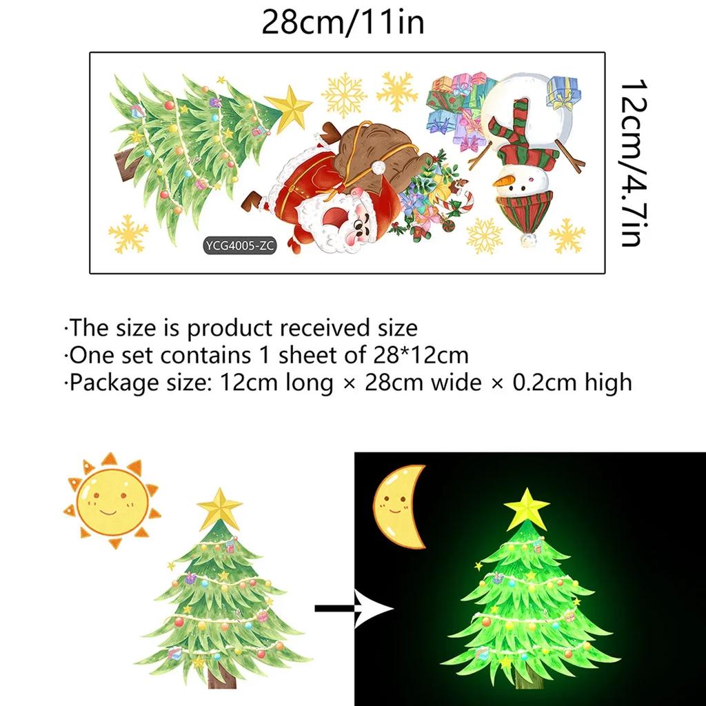 Luminous Santa Claus Switch Sticker Christmas Home Decoration Bedroom Living Room Decor Wallpaper Glow In The Dark Wall Decals