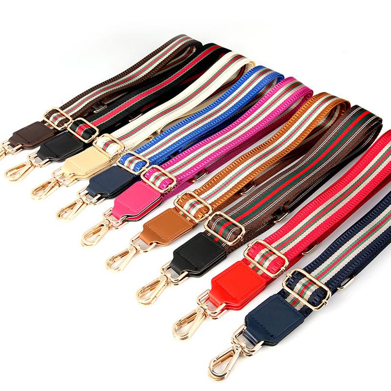 Fashion New Multi-color Women's Bag Replacement Accessories Contrasting Stripes Versatile Bag Shoulder Strap Backpack Strap
