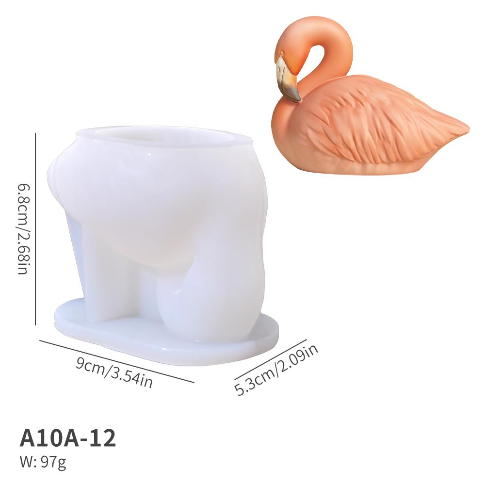 ZDQ DIY Flamingo Gypsum Decoration Mold 3D Candle Molds New Design Animal Baking Chocolate Silicone Mould