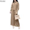 Women Long Sleeve Blouse and Pants Casual Two Piece Suit Sets