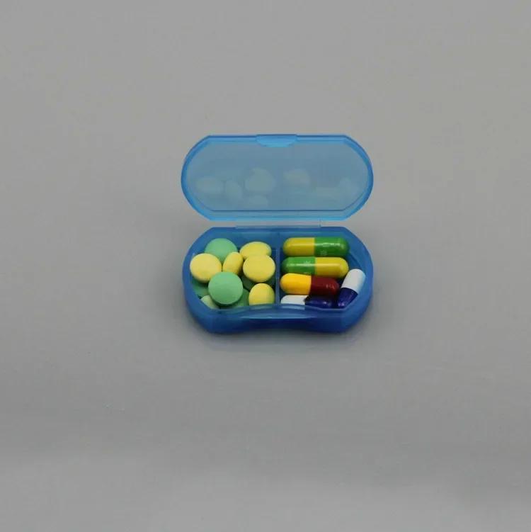 2-Grid Portable Pill Box Transparent Medicine Boxex Split Storage Box Home Travel Morning and Evening Medicine Boxex