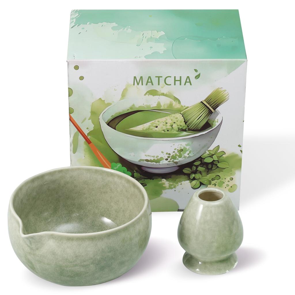 Matcha Bowl and Whisk Holder Set Japanese Matcha Tea Mixing Tool Tea Bowl Whisk Stand for Beverage Shop Cafe Matcha Drink Making