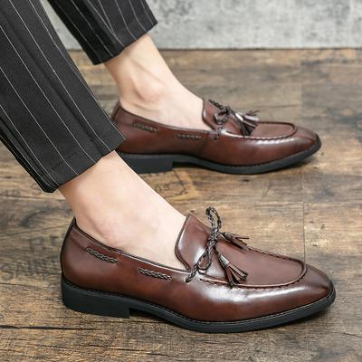 Mode Kwastjes Loafers herenschoenen Comfortabel voor Heren Leer Kleding Casual Instapper Zakelijk Bruiloft Feest Nachtclub Schoenen