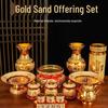 Buddhistická domácí keramická obětní sada: Kadidelnice, Kalíšek na vodu, Talíř na ovoce, Váza