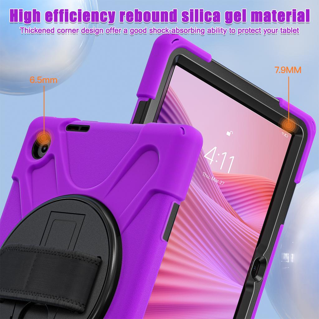 Rugged Case for Lenovo Tab 10.1 Inch 2025 K10C TB-311XU TB-311FU 360 Rotating Stand Heavy Duty Cover with Hand & Shoulder Strap