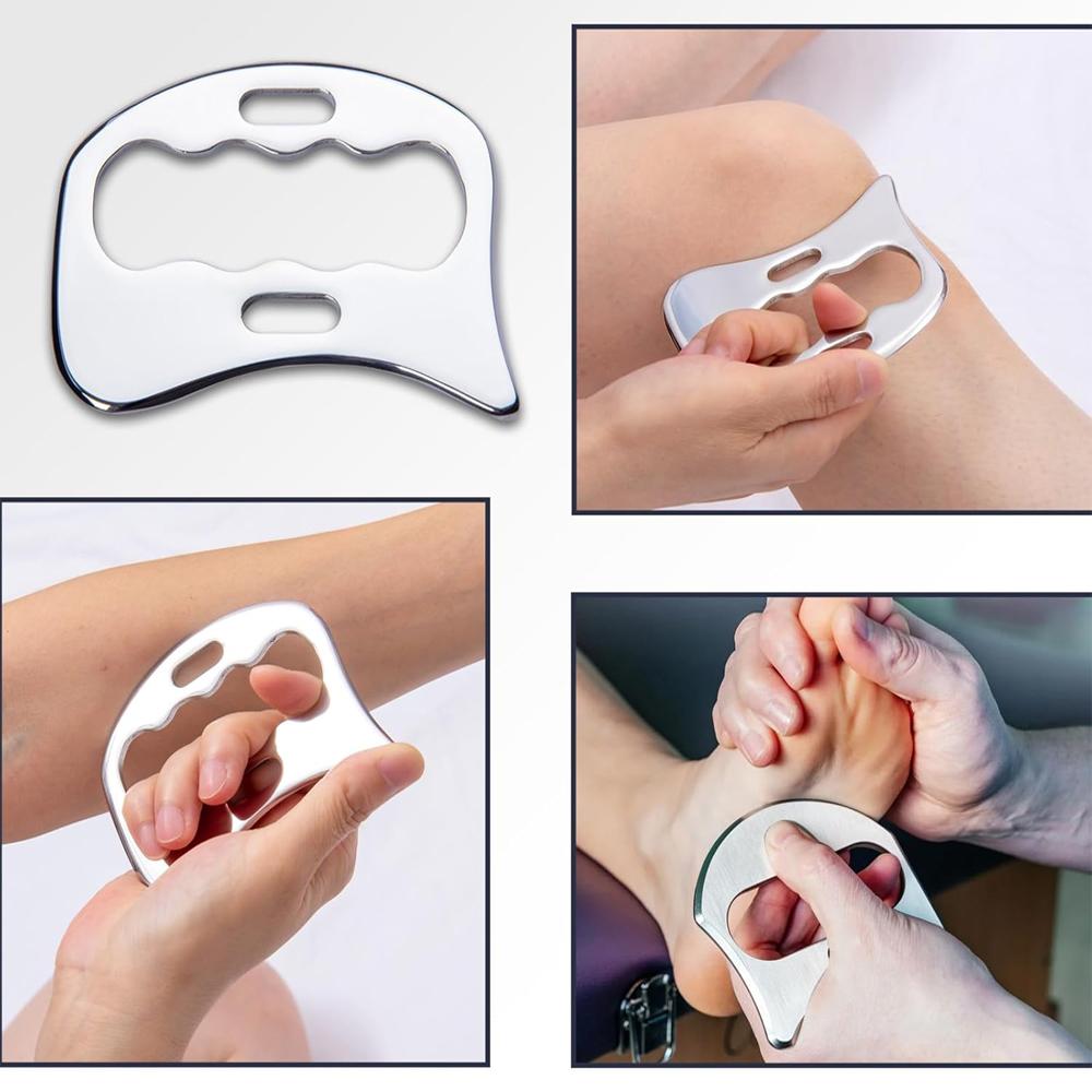 Edelstahl Gua Sha Muskel Schaber Werkzeuge Myofasziale Schabewerkzeuge Lymphdrainage Massagegerät Weichgewebe Massage Werkzeuge