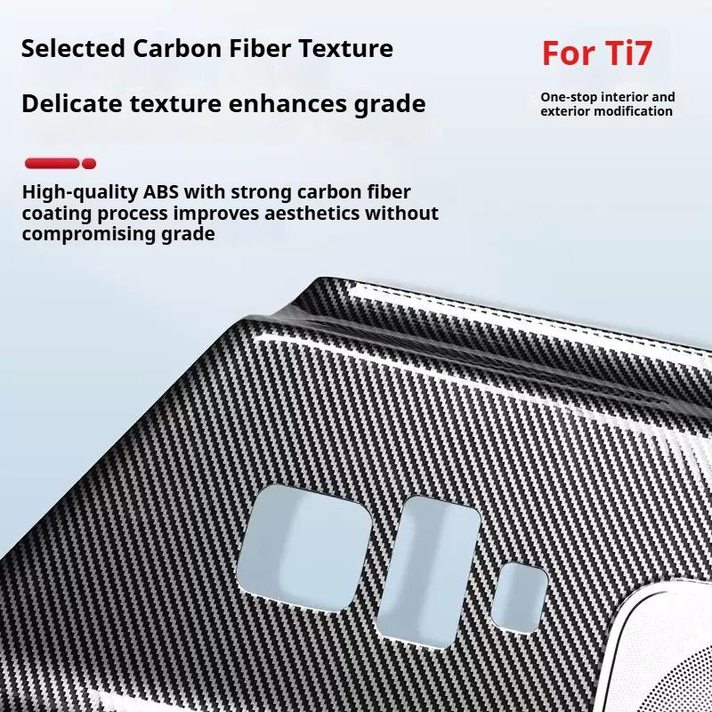 For BYD Ti7 Leopard 7 Titanium Car Tailgate Kick Plate Anti Kick Plates on Both Sides of The Trunk ABS Carbon Fiber Pattern