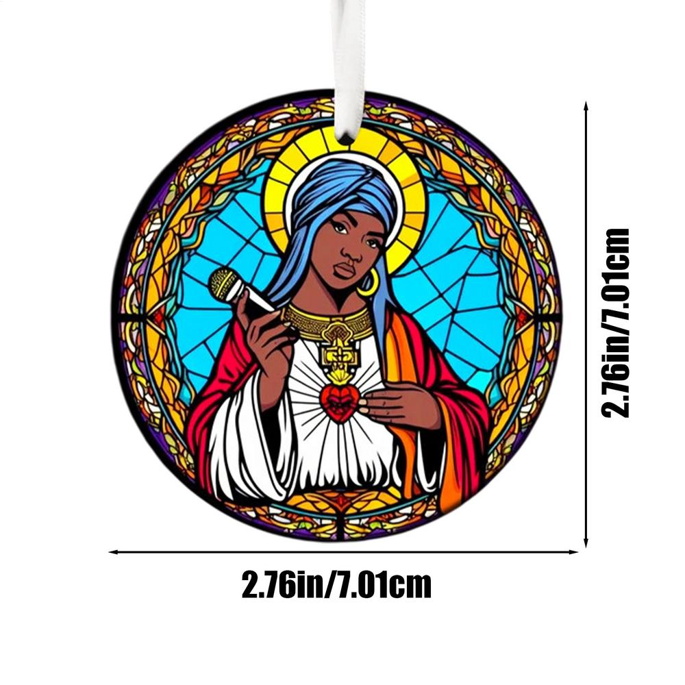 

Витражные акриловые елочные украшения Круглые хип-хоп акриловые рождественские украшения Праздничное украшение Рождественская елка