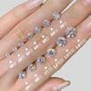 Gemma Rotonda in Moissanite 0,1-5ct, 8 Cuori e Frecce, Colore EF, Purezza VVS, Verificata con Tester per Diamanti