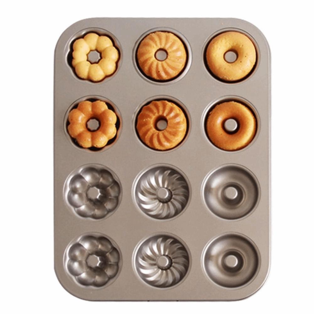 Carbon Steel Cake Baking Tray Non-Stick Donut Muffin Pan DIY Baking Mold Donut Baking Mold Pudding