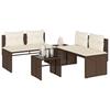 Vidaxl 4-Seater Garden Lounge Set, Cushions, Brown Rattan Pe