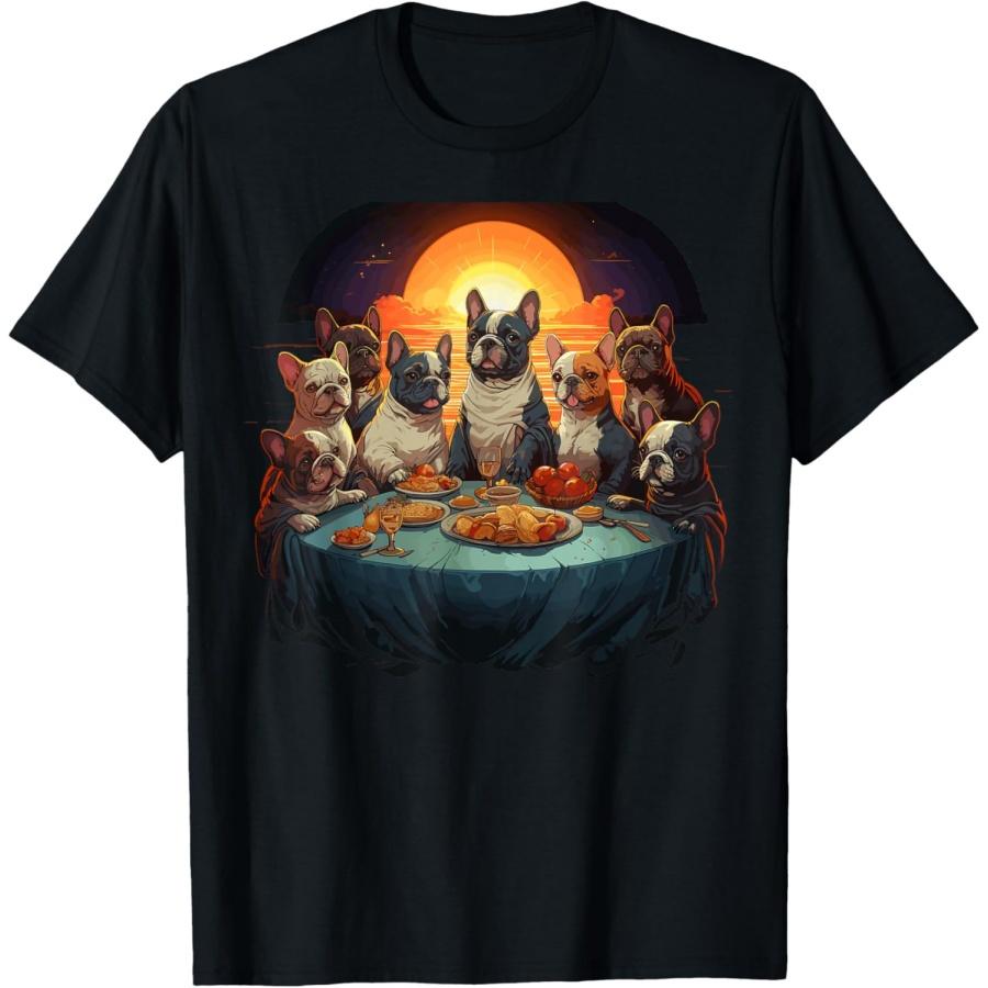 

The Last Supper Dogs French Bulldogs T-Shirt(3) XXXXXL чорний