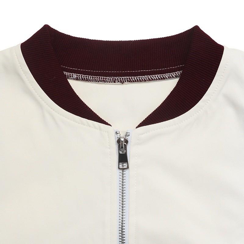 Womens Retro Stand Collar Oversized Jacket With Contrast Zip Pockets Fall Winter 2026