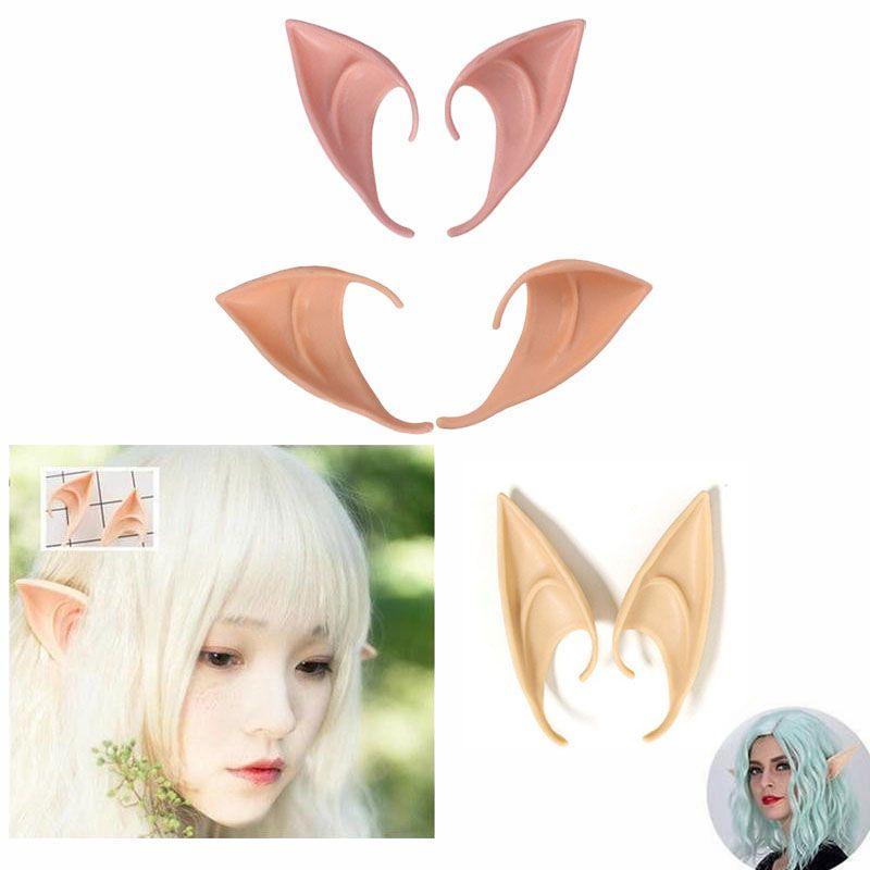Realistic 2 Pairs Elf Ears Made Of Soft Rubber Latex For Fantasy Costume Parties