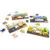 Drewniane Puzzle 4W1 Pojazdy Układanka Zestaw Środki Transportu Samochody Puz-14785
