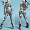 3D Digital Printing Stage Performance Costumes Adults Halloween Events Carnival Theme Party Cosplay Outfit Pretend Game Jumpsuit