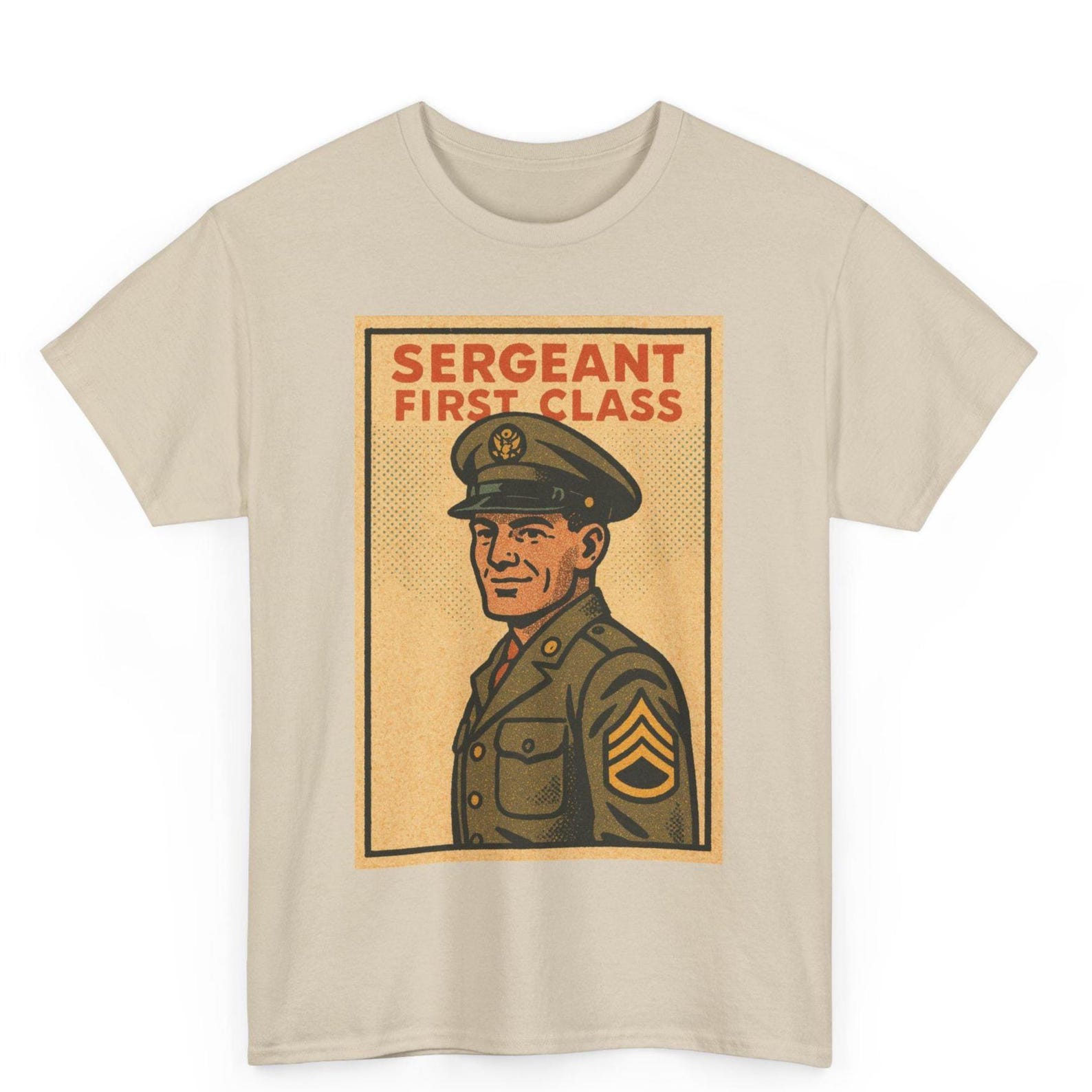 Sergeant First Class T-Shirt: Retro Comic Army Tribute Tee 2XL