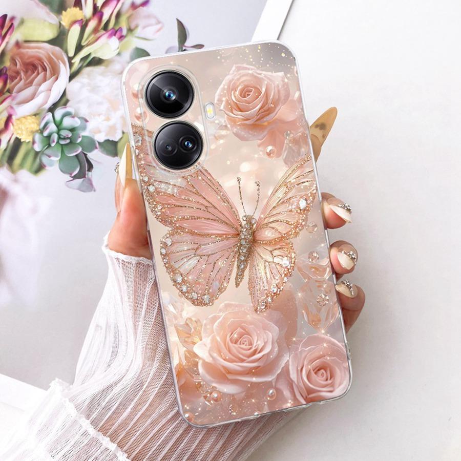 For Realme 10 Pro Case Soft Silicone TPU Protective Bow flower Phone Case For Realme 10Pro+ transparent Realme10 4G Cover Coque