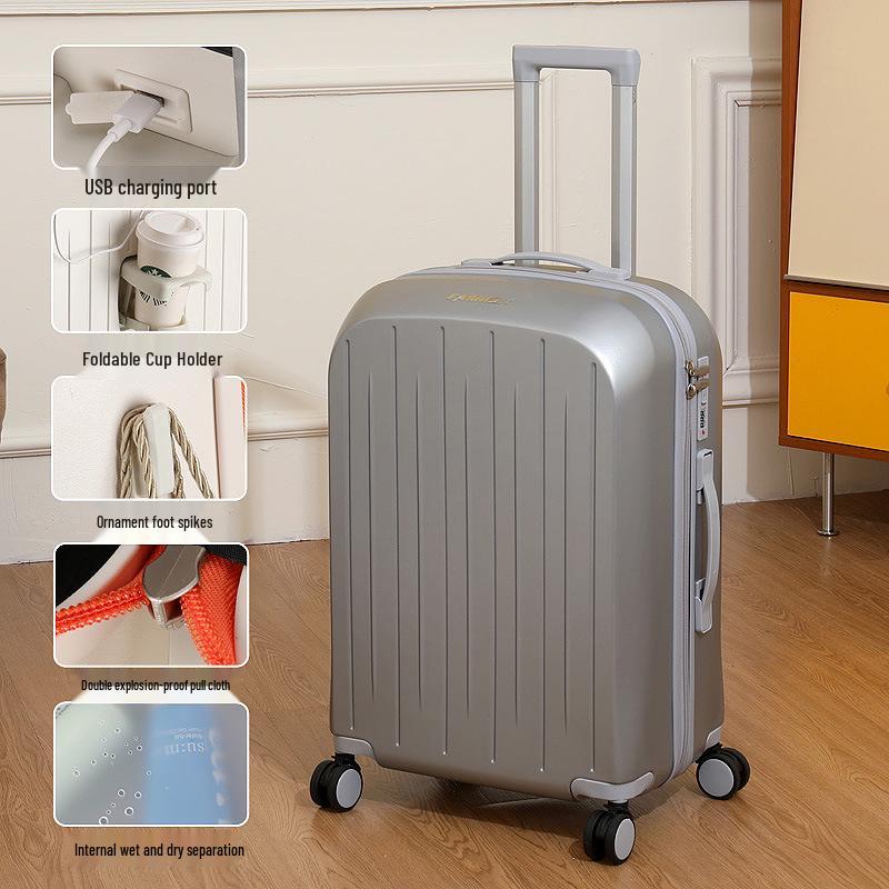 2025 Model Sturdy Trolley Case - Large Capacity with Combo Lock for Men, Women, and Students