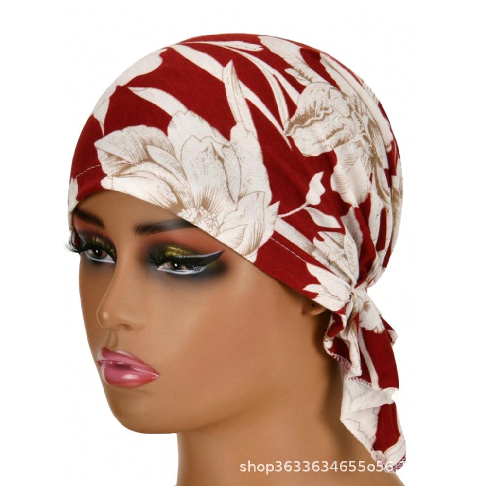 Printed Triangle Hat - Spring/Summer Thin Cotton Headscarf, Breathable Sun Protection Adult Hat Covering