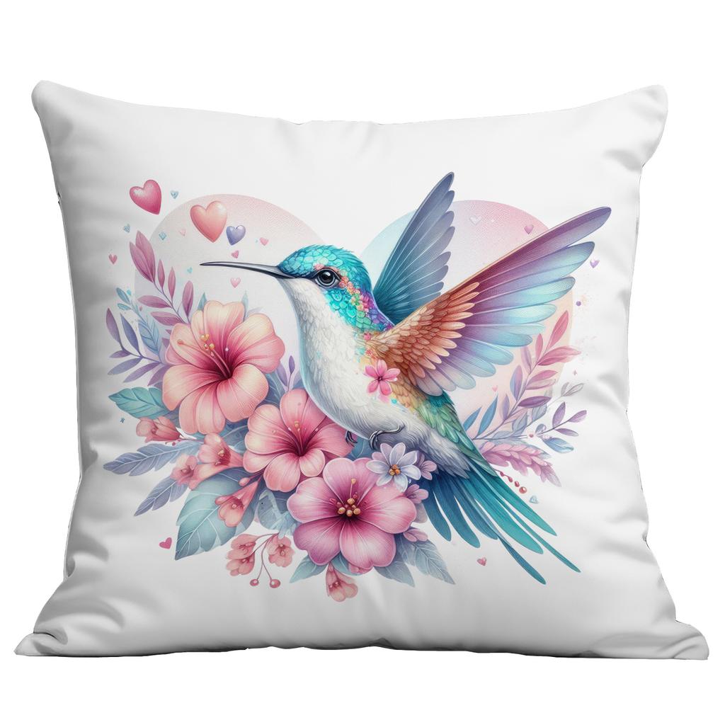 New Vintage Gold-plated Flower Hummingbird Print Pillowcase Home Sofa Cushion Pillowcase