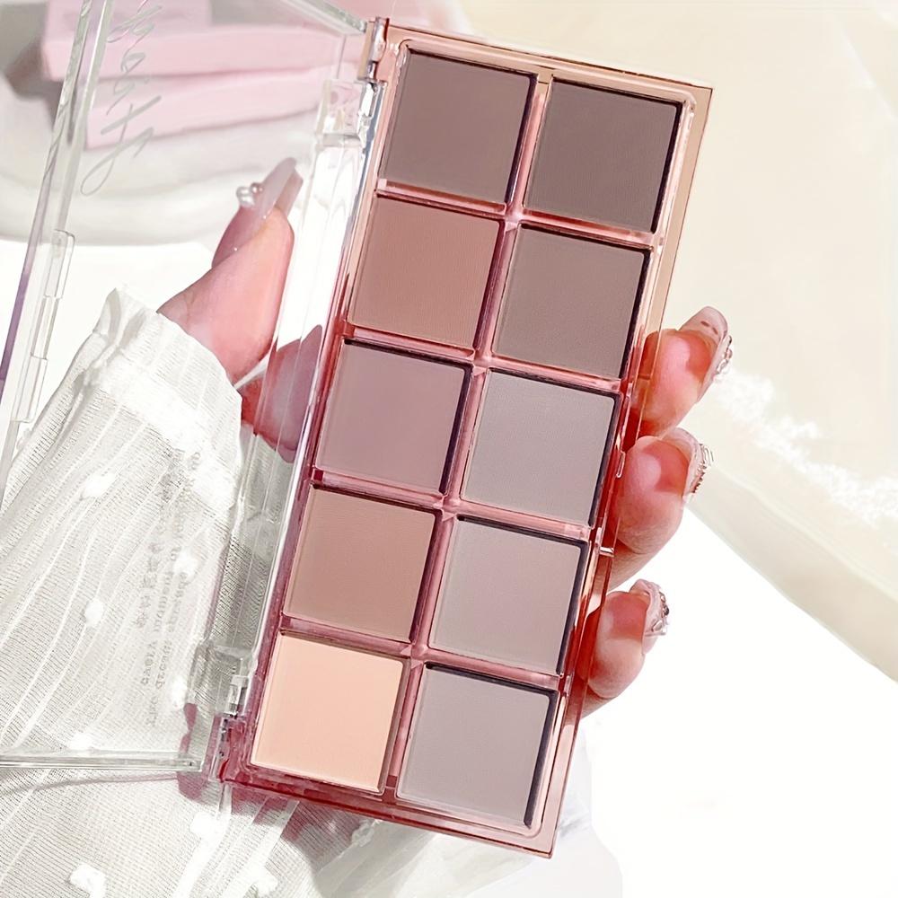 Eyeshadow Palette Including Matte and Shimmering Glitter Options in Brown, Golden, Nude, Purple, and Silvery, Ideal for Festival Makeup