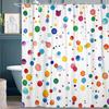 Colorful Abstract Polka Dot Shower Curtain, Watercolor Rainbow Funny Cute Shower Curtains for Kids, Waterproof Fabric Polyester