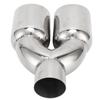 63x89mm Car Dual Exhaust Tip Stainless Steel Silver Weld On Universal Y Shaped Tailpipe for