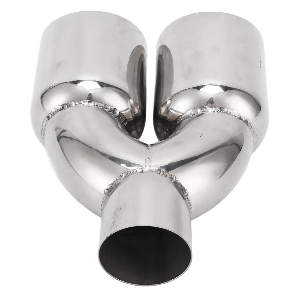 63x89mm Car Dual Exhaust Tip Stainless Steel Silver Weld On Universal Y Shaped Tailpipe for