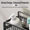 Portable Metal Grid Bathroom Storage Basket Wall Mounted Rustproof Bathroom Shelf No Drill Cosmetic Basket Kitchen