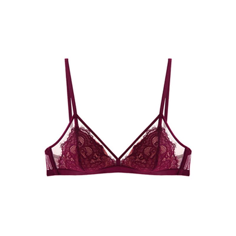 Dívčí řasy tenké dámské spodní prádlo, výrobcova sexy krajková podprsenka, pohodlná a prodyšná podprsenka s trojúhelníčkovými košíčky