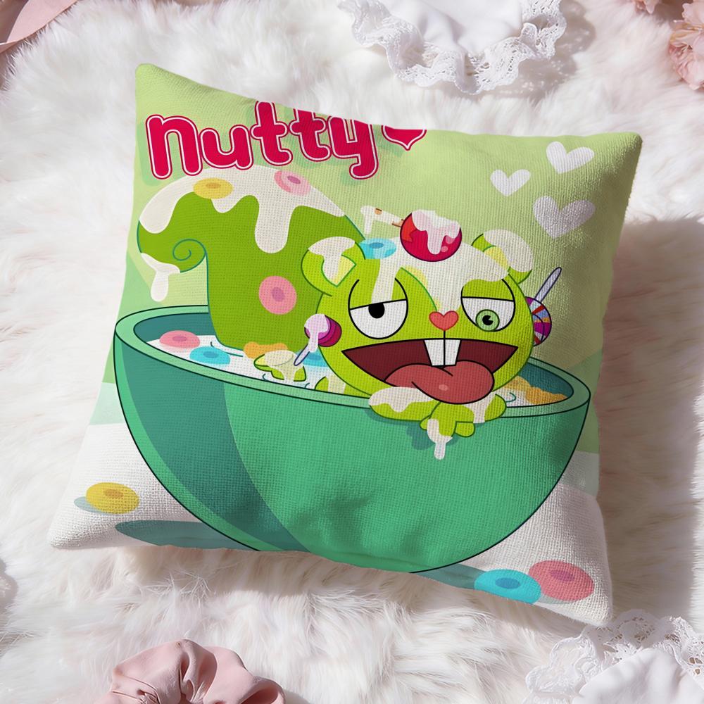 Anime H-Happy Tree Friends Kissenbezug Premium Komfort Wendbarer Kissenbezug -Zwei-in-Eins-Design für jeden Raum & Autoinnenraum