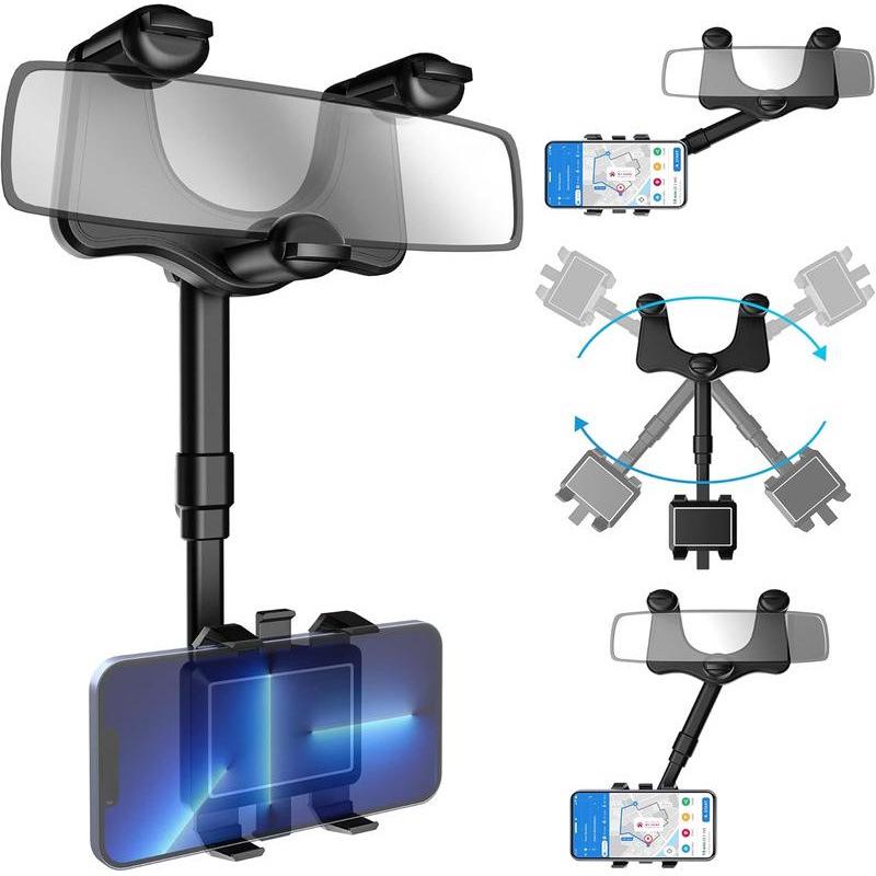 Clip-On Rearview Mirror Phone Holder for Cars Default