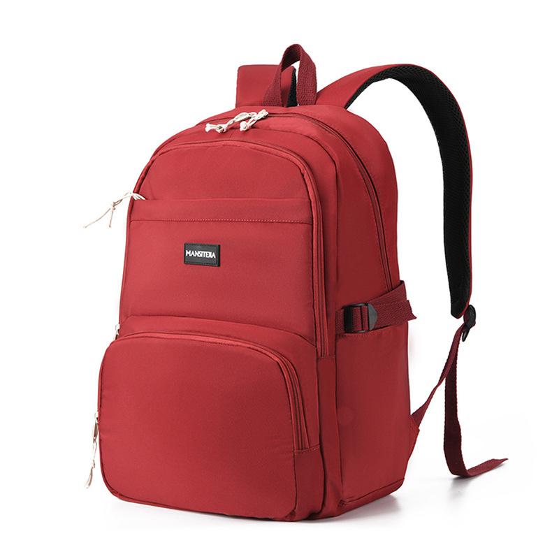 

School bag for female college students, large-capacity new models for boys, junior high schools, high schools, burden reduction, spine protection червоний