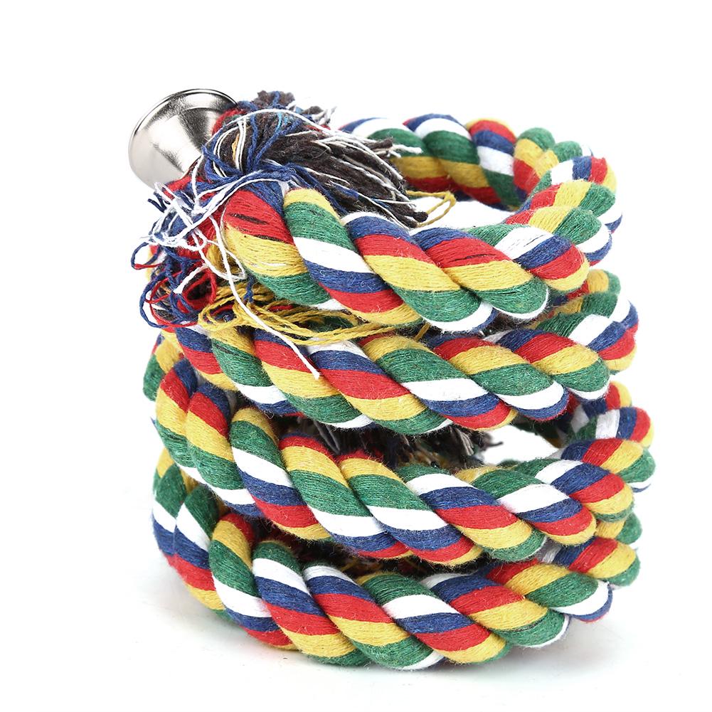 Pet Bird Toy Parrot Cotton Rope Chewing Bar Cage Stand Spiral 100*1.7cm