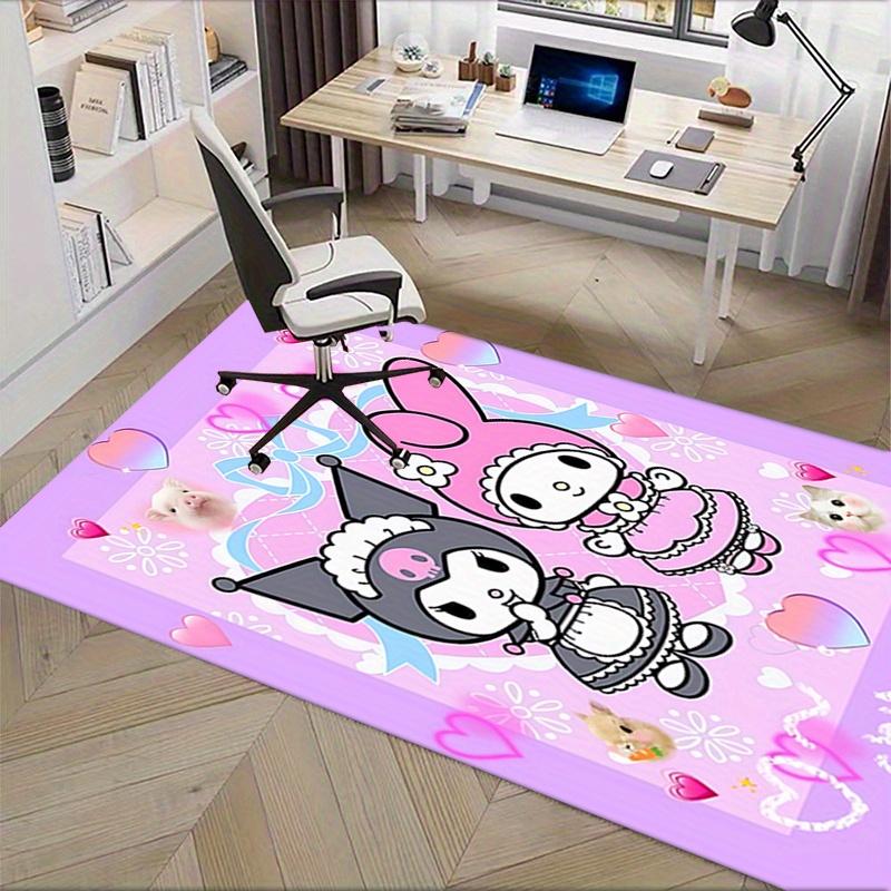 Office Rug Kuromi, My Melody Anti-Slip Rug, Machine Washable for Living Room, Bedroom, Office, Multiple Sizes, Bedroom Mat, Decorative Mat, Durable Ma