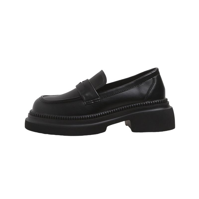 Leather Shoes 2025 Spring and Autumn British Style Retro Polished Color Thick Sole Lazy Loafers Women's Shoes