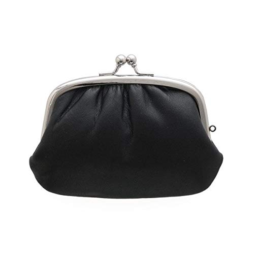 

[Matsunoya] Cowhide Leather Parent-Child Clasp Purse, Black [HD3112]