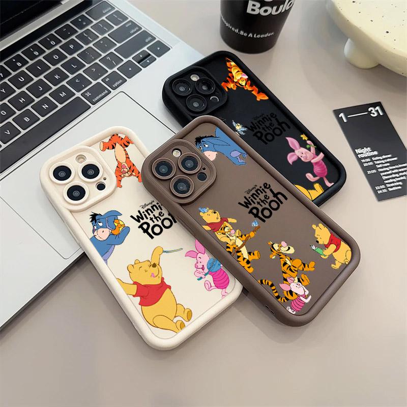 Winnie Piglet Tigger Cartoon Phone Case For iPhone 17E 11 12 13 14 15 16 17 Pro Max Fundas 17 Air Plus 16e 13 Mini Silicon Cover